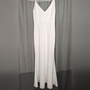 Lulu's White Mermaid Dress- S (Has Been Hemmed)